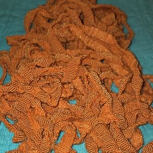 Vintage Stretch Ridges Trim Orange - Copperish Color 3 Yards